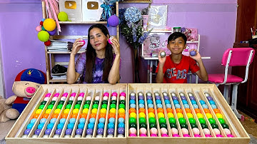 DIY Puzzle Showing The Ultimate Brain Teaser Battle Sort Color Ball Game Challenge mom vs Son Ep#153