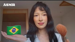 ASMR Brazilian Portuguese Words 🇧🇷 Whispered |Face Brushing |Hand Movements |Face Touching😴