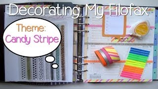 Decorating My Filofax - Candy Stripe Theme for A5 planner size