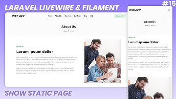Laravel livewire & filament Web App | #15 Show Static Page | PHP Tech Life Hindi