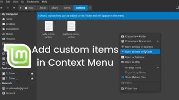 Linux Mint: How to add custom items in context menu