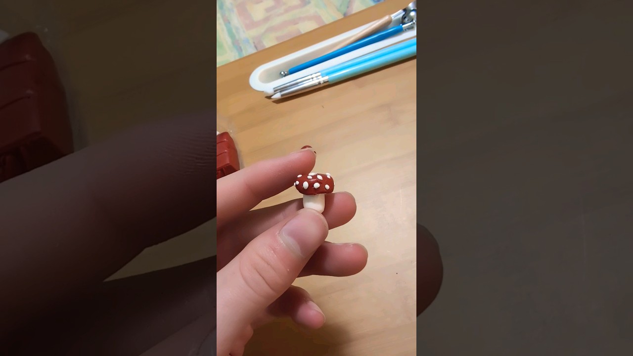 making mushroom charms out of clay! 