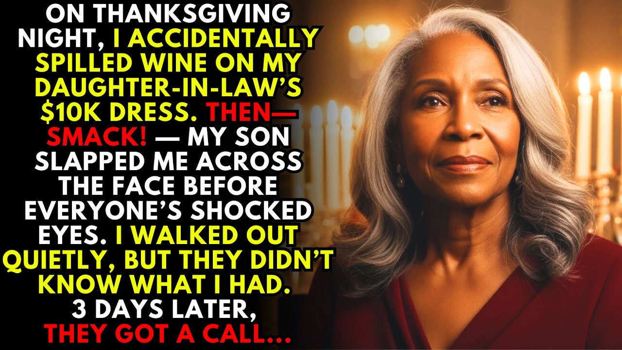 On Thanksgiving Night, My Son Slapped My Face For Spilling Wine On His Wife’s $10K Dress.