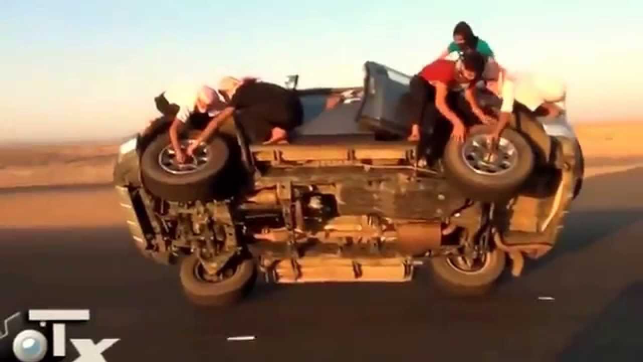 Crazy driving on 2 wheels in Arab World YouTube