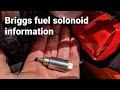 Briggs and Stratton Carburetor Fuel Shut off solenoid information