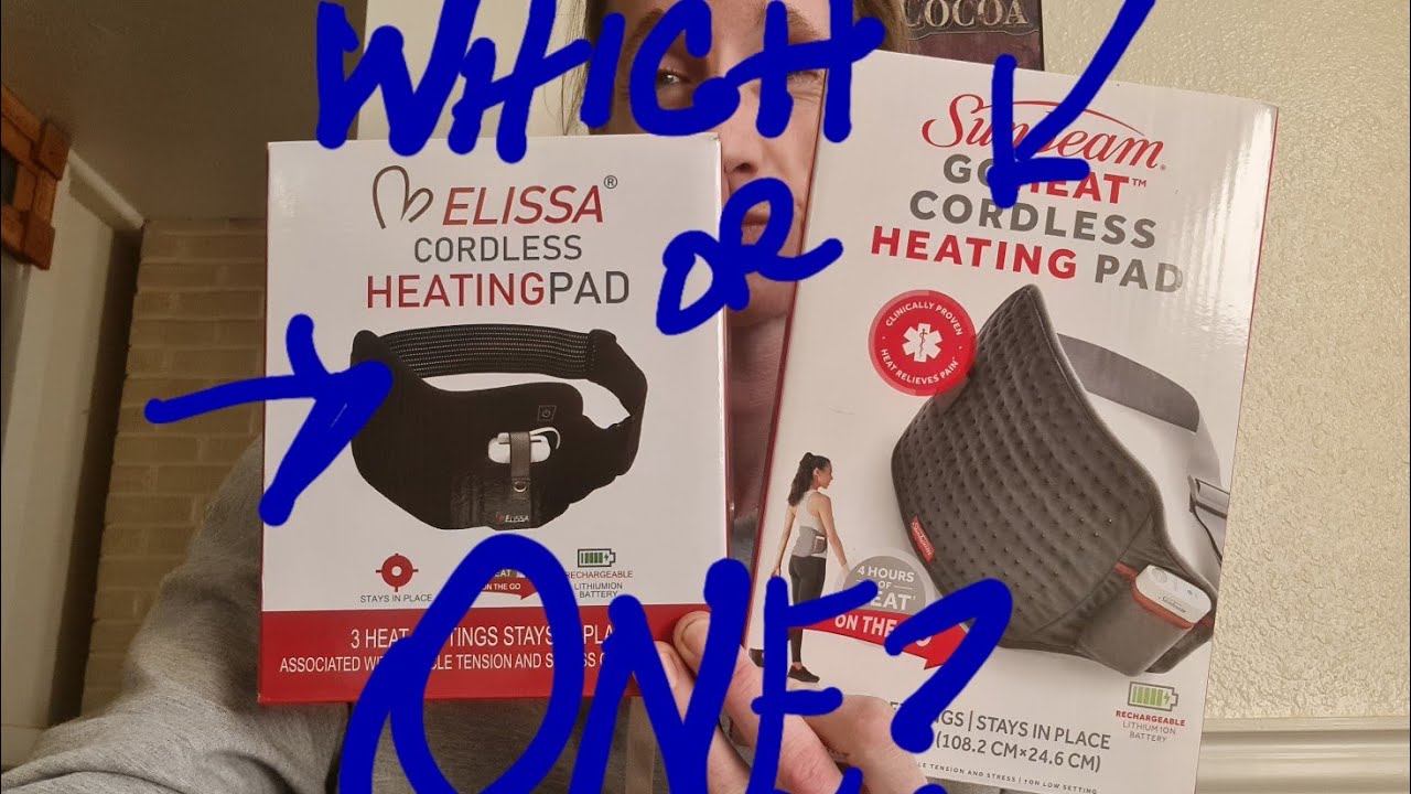 Review Cordless Heating Pads. 1. Melissa 2. Sunbeam Goheat Which One