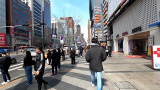 [4K]  강남역과 논현동 그리고 대형빌딩숲인 테헤란로의 점심 풍경을 보며 산책, Walking on Teheran-ro in Gangnam, Seoul