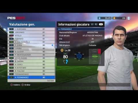 PES 2017 myClub - Champions League Agent player list