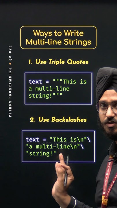 Ways to Write Multi-line Strings #Python #NesoAcademy #QuickConcepts ...