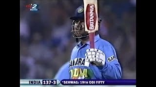 Virender Sehwag 77 of 62 balls at no 4 position 2nd ODI v South Africa at Bengaluru   Nov 19, 2005