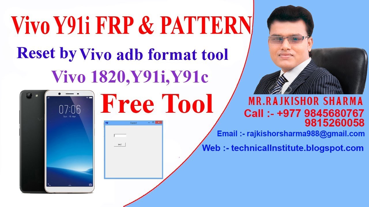 Vivo 1820 (Y91i,Y91c) Pattern Lock & Frp Lock Remove Free Format tool