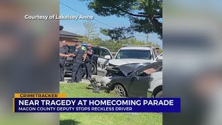 Near tragedy at homecoming parade