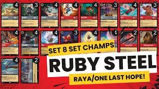 Set 8 Set Champs Ruby Steel Pre Rotation Overview #lorcana #RubySteel #raya #onelasthope
