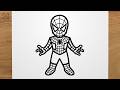 How to draw SPIDER-MAN step by step, EASY