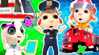 Rescue Team: 🚑🚓🚒 Ambulance, Little Cop, Fire Truck | Funny Cartoon for Kids | Dolly and Friends 3D