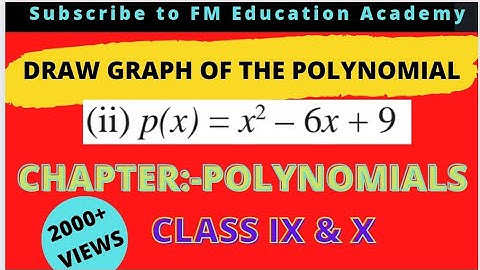 Draw graph of polynomial x^2-6x+9 /Graph of quadratic polynomial/ chapter-polynomials/class 9 &10