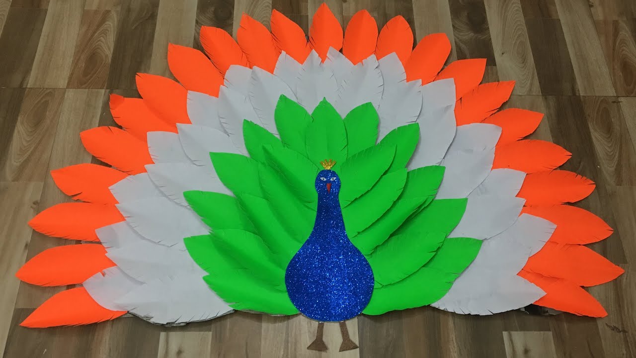 Independence Day craft idea/how to make paper peacock YouTube