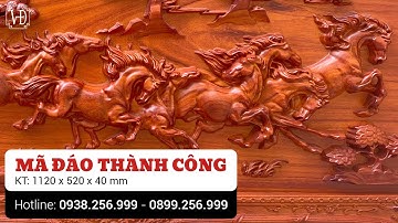 Tranh mã đáo thành công gỗ hương [VẠN ĐẠT]
