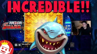 🦈 ABSOLUTELY INSANE WIN ON RAZOR SHARK!!!! 🔥 MEGA MULTIPLIER! [REACTION  VIDEO]