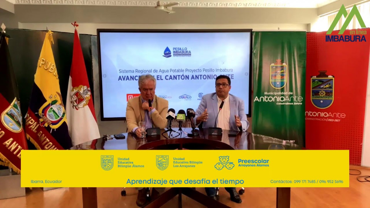 Rueda de prensa sobre el sistema regional de agua potable le del proyecto Pesillo Imbabura