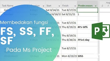 Cara Mengisi Predecessor di Microsoft Project , penting untuk bisa membedakan FS, SS, FF, dan SF