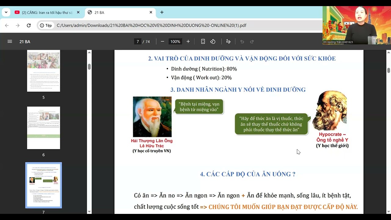 TKP BAI 2 VAI TRÒ DINH DƯỠNG ĐỐI VỚI SỨC KHOẺ
