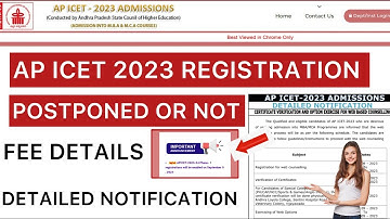 AP ICET 2023 REGISTRATION POSTPONED OR NOT | DETAILED NOTIFICATION RELEASED