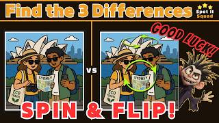 Spin & Flip! Find 3 Differences in 90 Seconds | EP.37 | Spot It Squad