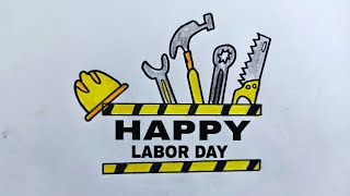 رسم سهل | رسم يوم عيد العمال | عيد العمال | رسم عيد الشغل | رسم اليوم العالمي للعمال