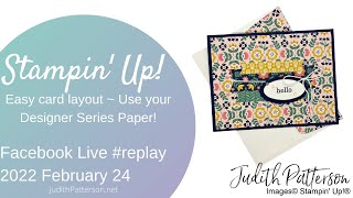 Easy Card Layout to help you use your Designer Series Paper