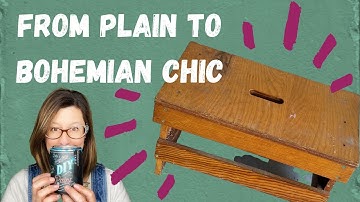 Green & Pink Furniture Makeover- painting a step stool and using IOD stamps and transfer