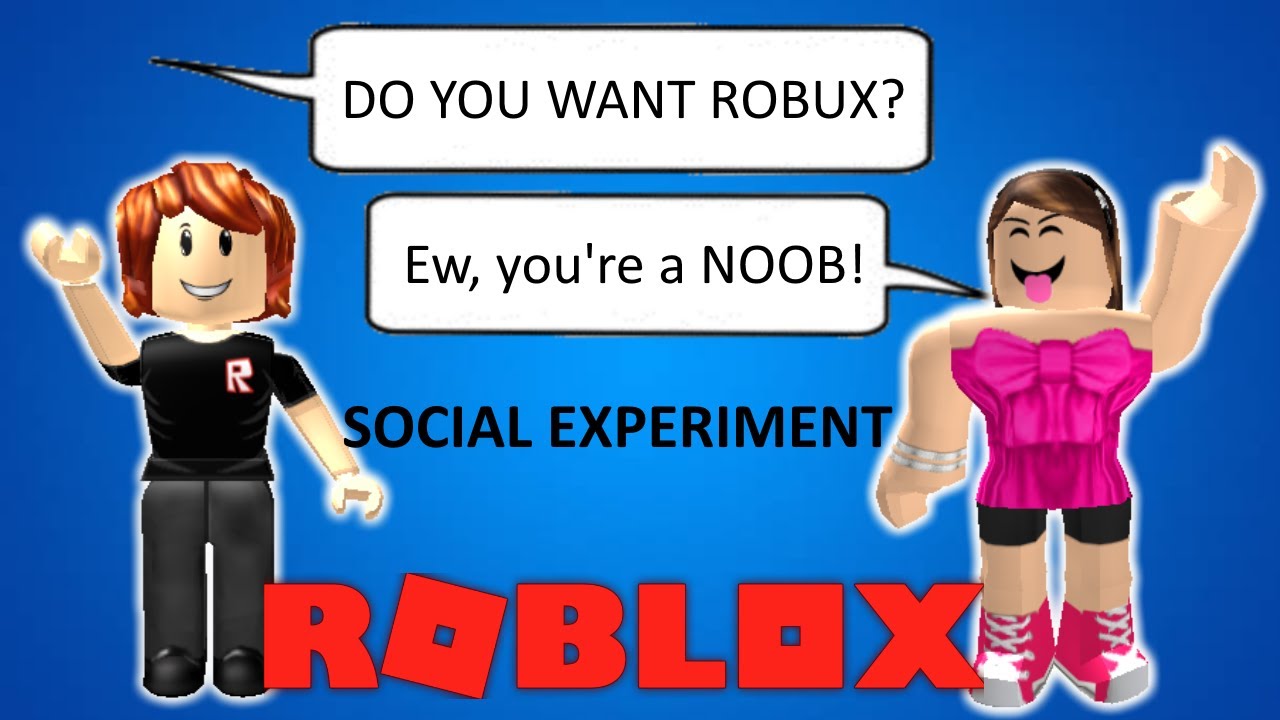 Noob Donating Real Robux To People Roblox Social Experiment Youtube - giving robux to noobs
