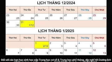 Lịch nghỉ tết Dương lịch 2025 đối với người lao động, công chức, viên chức & các em học sinh cả nước