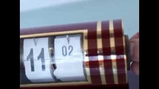 KIENZLE Flip Clock Vintage 8 days 7 Jewels PERFECT Germany Mantel Shelf Desk Red Brass Gilded