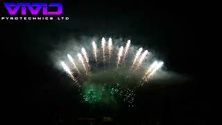 T1 13s Slice (C) | Time Rain Tail w/ Green Strobe Mine from Vivid Pyrotechnics