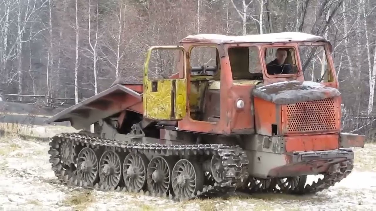 Crazy Russian Skidder tractor TT4 testing 
