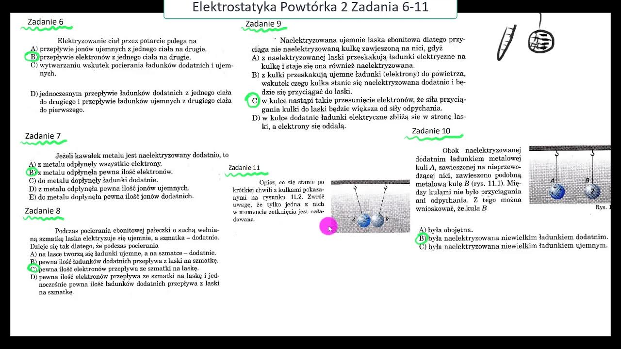 Zadania Pod Sprawdzian Elektrostatyka Klasa 8 Elektrostatyka Powtórka 2 Zadania 6 11 - YouTube