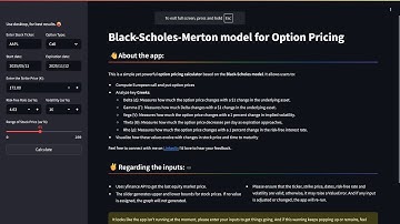 Black-Scholes Option Pricing Calculator | CS50P Final Project | Python & Streamlit for Finance