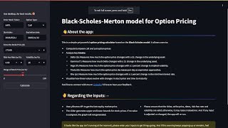 Black-Scholes Option Pricing Calculator | CS50P Final Project | Python & Streamlit for Finance