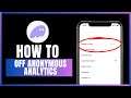 How to turn off anonymous analytics in Phantom
