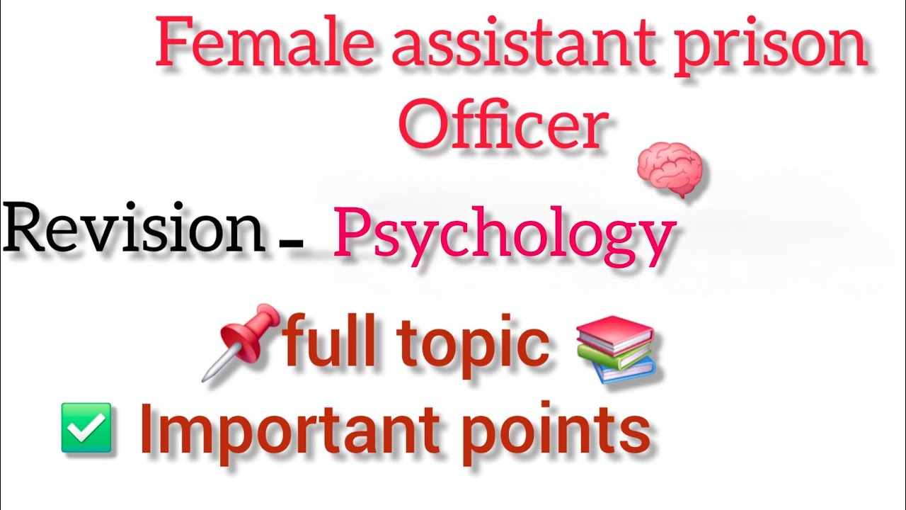 Female assistant prison officer classes 📚psychology 📚important points ✅️
