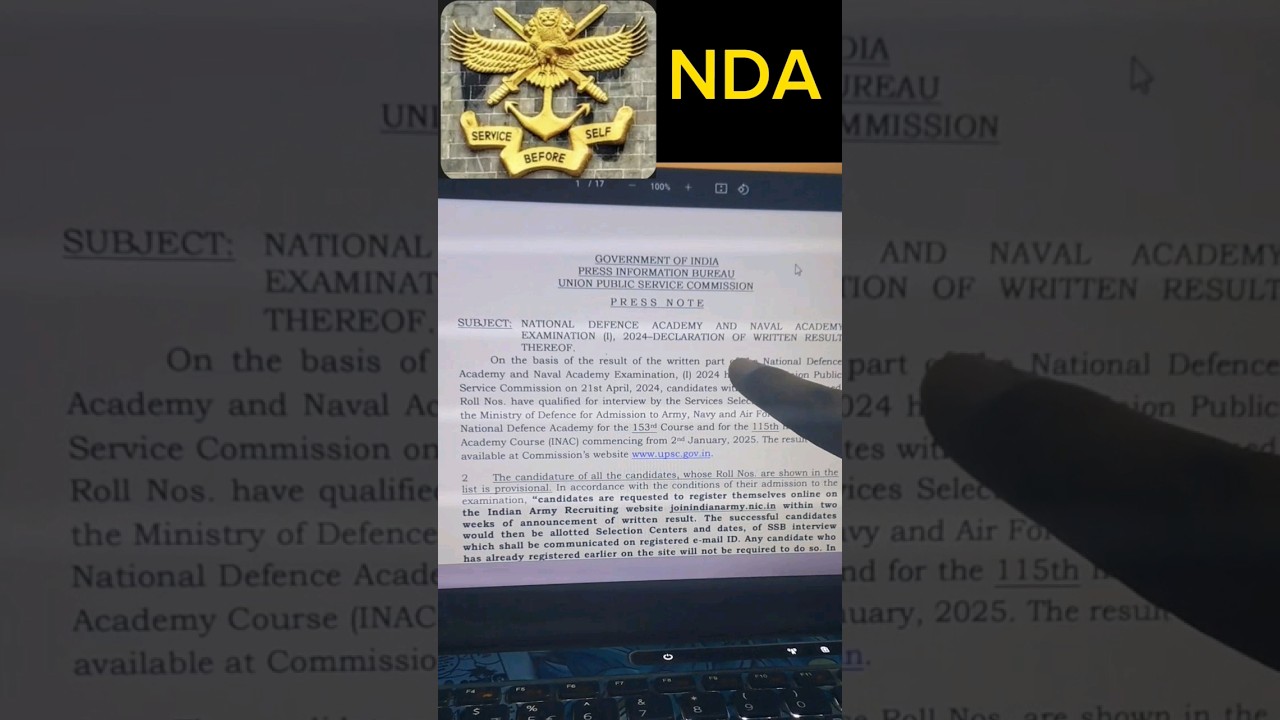 NDA Result Out 😊 | Live Update | NDA Exam | 