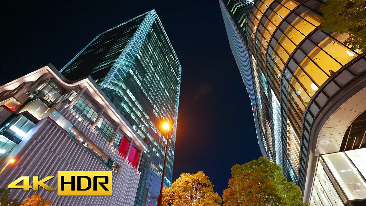 【4K HDR】Ночная прогулка по Осаке Умэда【Осака Япония】
