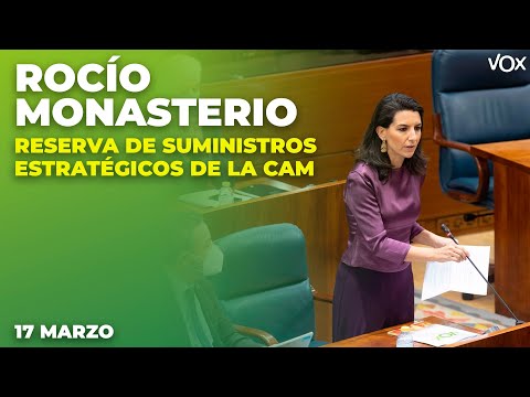 Intervención de ROCÍO MONASTERIO sobre la RESERVA DE SUMINISTROS DE LA COMUNIDAD DE MADRID