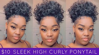 HOW TO: SLEEK HIGH CURLY PONYTAIL for $10 *STEP BY STEP* | Tatiaunna