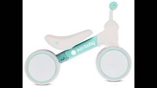 Lightweight 4 Wheel Balance Bike for Kids PetitRide Mint | 360° EVA screenshot 5