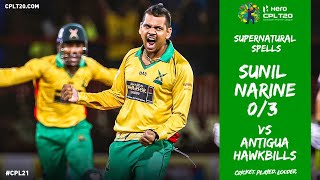 Sunil Narine bowls a SPECTACULAR innings against the Antigua Hawksbills.