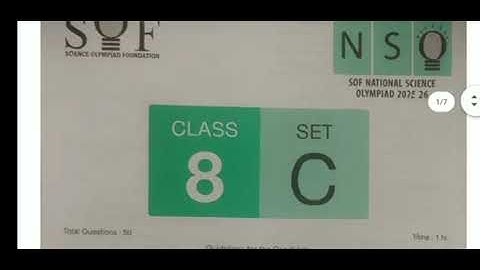 SOF Olympiad NSO Class 8 set-C 2025-26