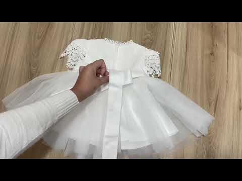 Vestido infantil vestido de princesa para meninas com laço e nó