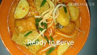 Homemade curry noodles (Laksa)